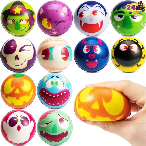 24-Pack Halloween Squishies – 12 Spooky Designs, Mood-Boosting Stress Relief for All Ages