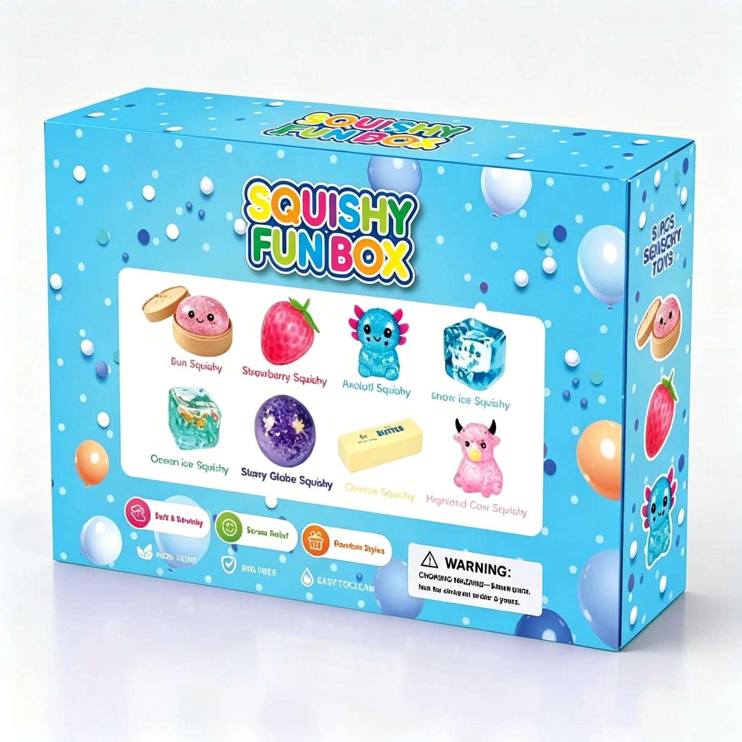 8-Piece Mystery Squishy Box — Ultimate Malt Sugar Stress Relief Sensory Bundle