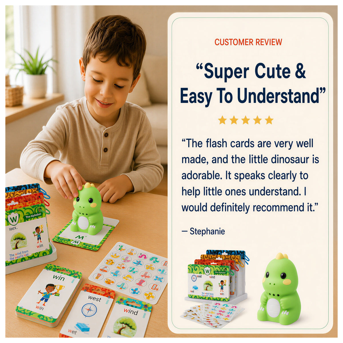 Kaiwatoy® Talking Dinosaur — Interactive Learning Cards