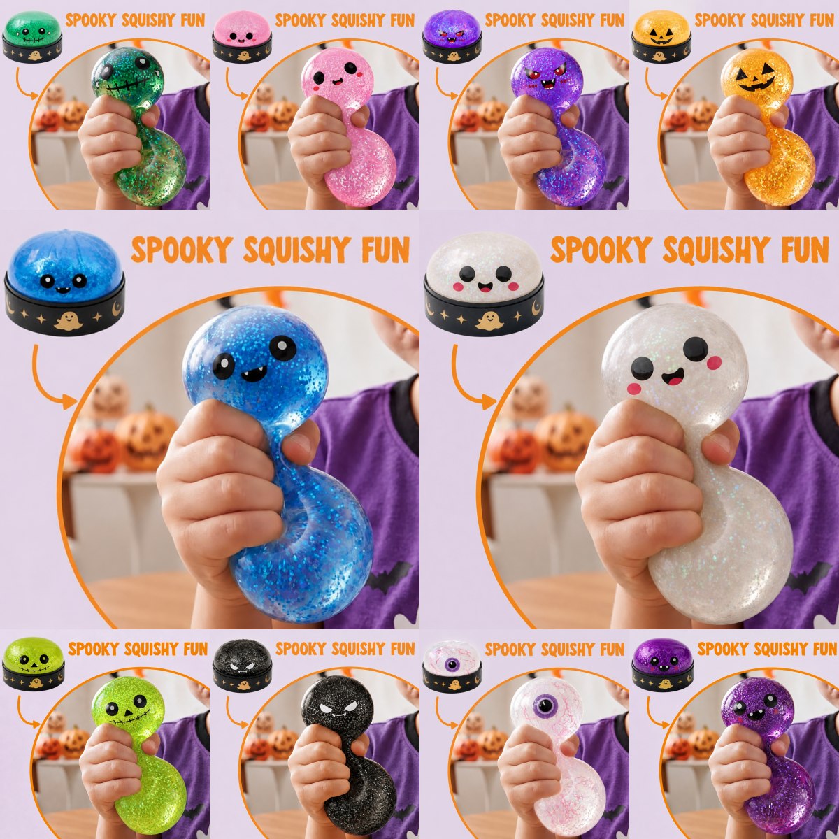 Halloween Blind Box Squishy – Cute Spooky Pumpkin & Devil Slow Rising Mochi Squishy Toys, Stress Relief Sensory Fidget, Surprise Random Style
