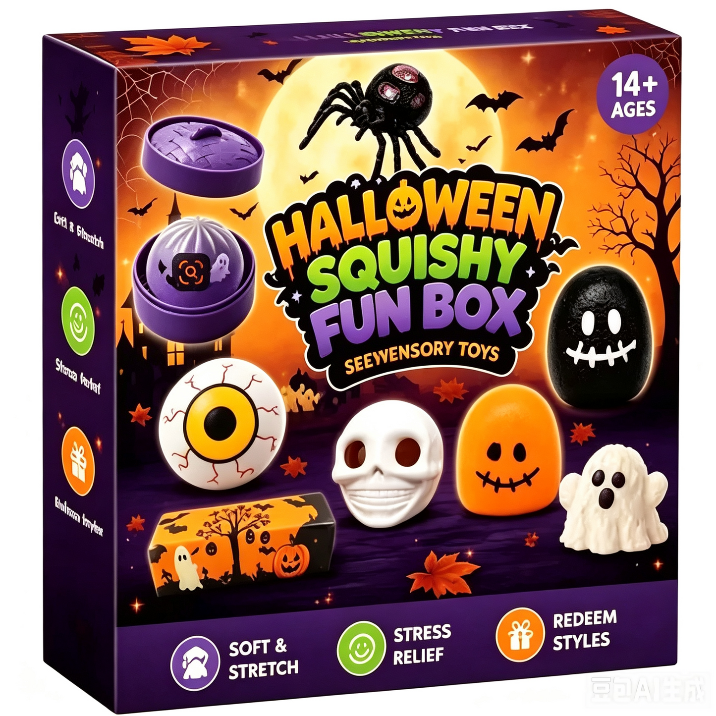 Halloween Squishy Fun Box | Spooky Sensory Fidget Stress Relief Toys