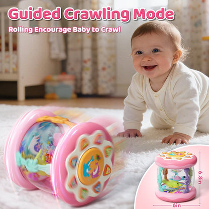 Pink ocean drum for supervised floor play
