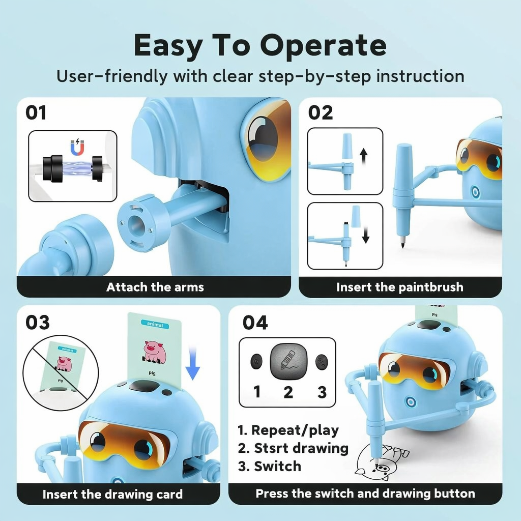 Kaiwatoy™ Drawing Robot – Interactive Drawing Toy for Kids Ages 3+