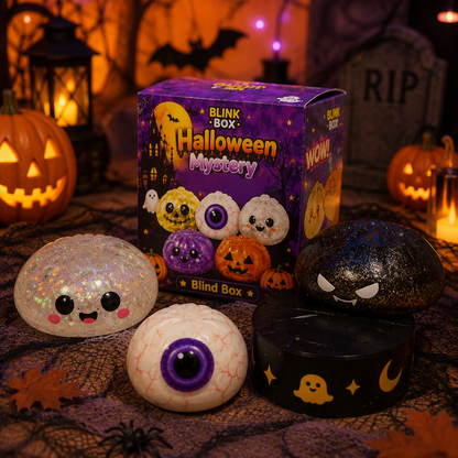 Halloween Blind Box Squishy – Cute Spooky Pumpkin & Devil Slow Rising Mochi Squishy Toys, Stress Relief Sensory Fidget, Surprise Random Style