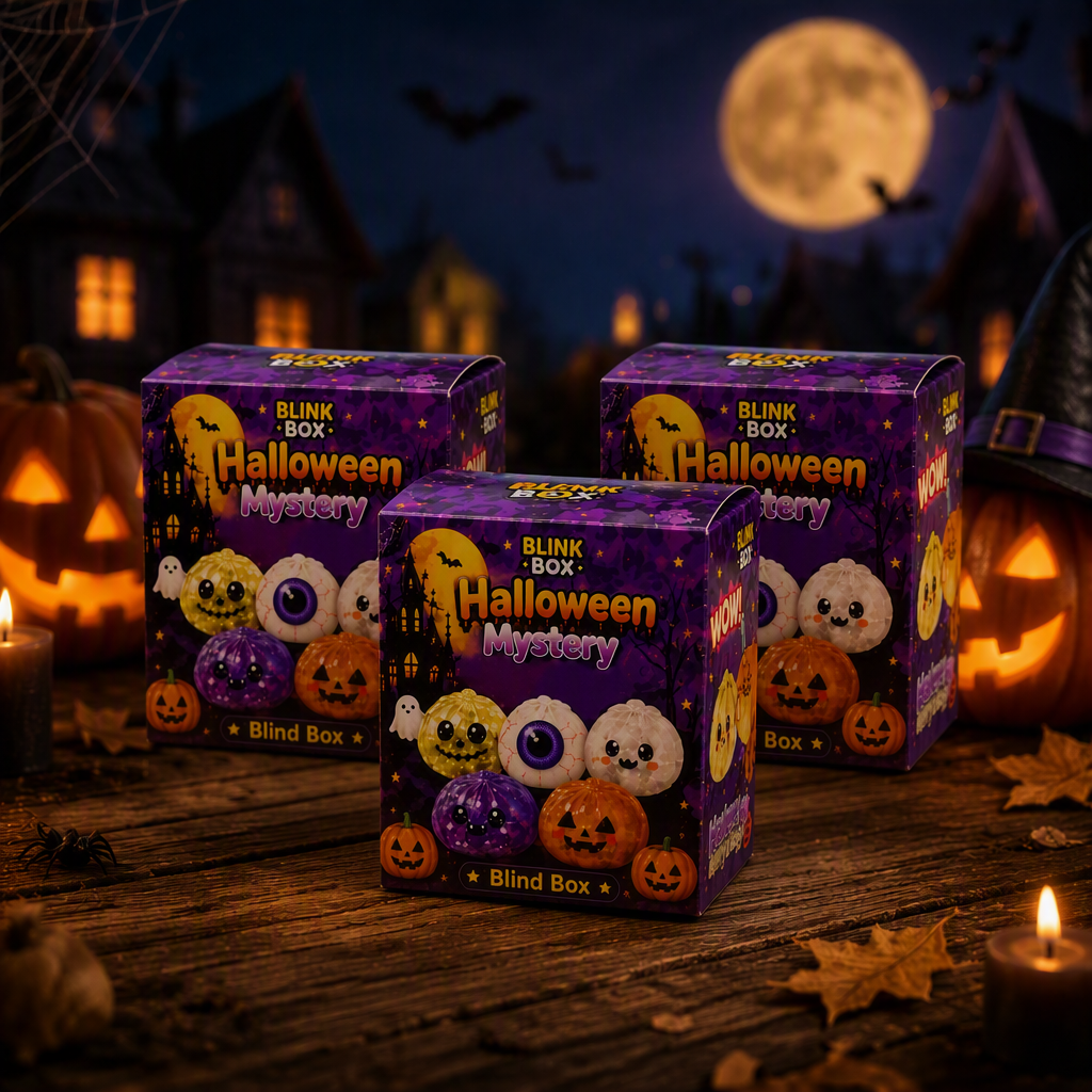 Halloween Blind Box Squishy – Cute Spooky Pumpkin & Devil Slow Rising Mochi Squishy Toys, Stress Relief Sensory Fidget, Surprise Random Style