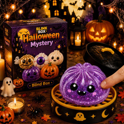 Halloween Blind Box Squishy – Cute Spooky Pumpkin & Devil Slow Rising Mochi Squishy Toys, Stress Relief Sensory Fidget, Surprise Random Style