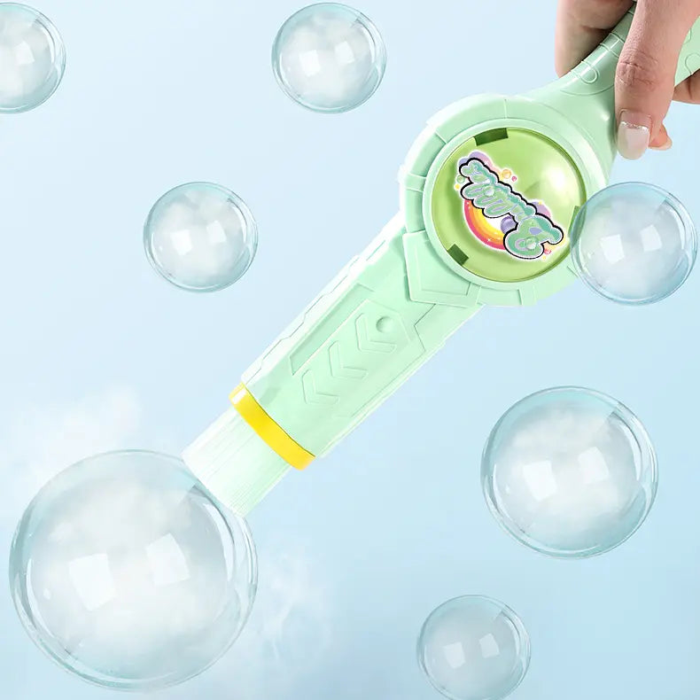 Kaiwatoy®Mist Bubble Machine for Kids – Elastic Bubble Fog Wand, Smoke Bubble Sword, Interactive STEM Toy with Lights & Music, Parent-Child Fun, Outdoor Summer Play, Birthday Gift for Boys & Girls