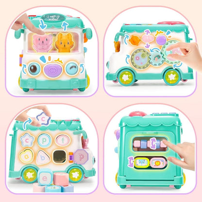 Kaiwatoy® 10-in-1 Montessori Toys Bus for Baby 6-12-18 Months+, First Christmas and Birthday Gifts, Educational Musical Sensory Learning Toddler Toys Age 1-2