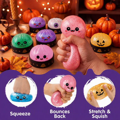 Halloween Blind Box Squishy – Cute Spooky Pumpkin & Devil Slow Rising Mochi Squishy Toys, Stress Relief Sensory Fidget, Surprise Random Style