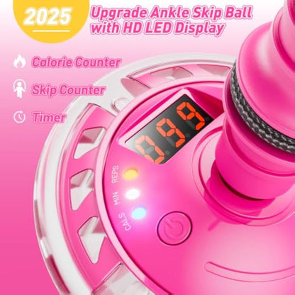 Kaiwatoy® Flooyes Skip Ball for Kids, Ankle Skip Ball Toy with Counter, Timer