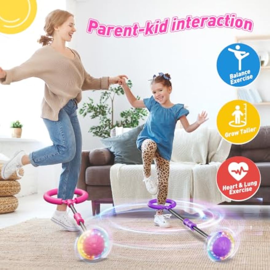 Kaiwatoy® Flooyes Skip Ball for Kids, Ankle Skip Ball Toy with Counter, Timer