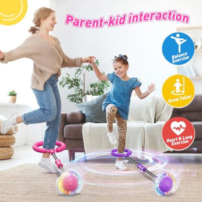 Kaiwatoy® Flooyes Skip Ball for Kids, Ankle Skip Ball Toy with Counter, Timer