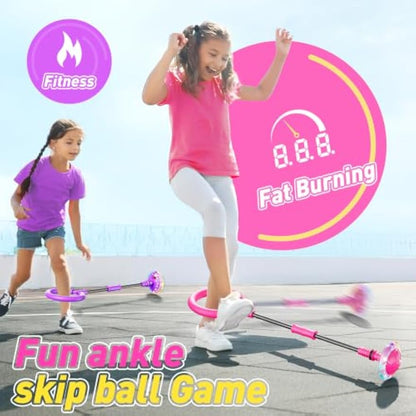 Kaiwatoy® Flooyes Skip Ball for Kids, Ankle Skip Ball Toy with Counter, Timer
