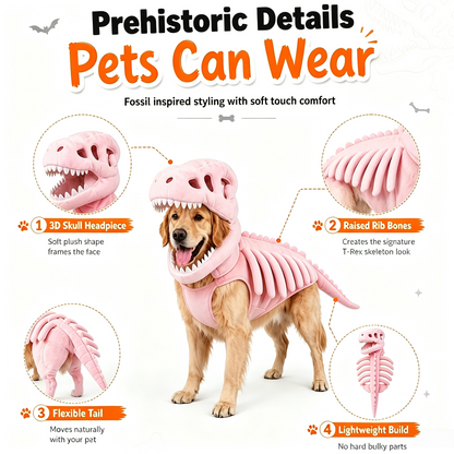Pet Dinosaur Costume, Dog Dinosaur Skeleton Costume