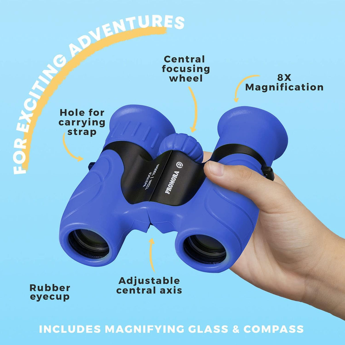 Kaiwatoy®Binoculars for Kids – Perfect Toy for Little Boys and Girls  – Powerful Magnification 8X21