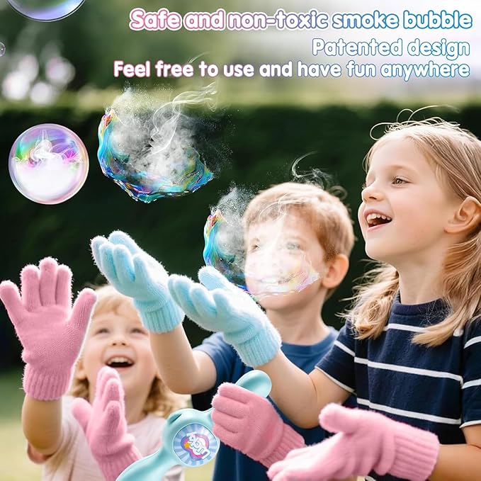 Kaiwatoy®Mist Bubble Machine for Kids – Elastic Bubble Fog Wand, Smoke Bubble Sword, Interactive STEM Toy with Lights & Music, Parent-Child Fun, Outdoor Summer Play, Birthday Gift for Boys & Girls