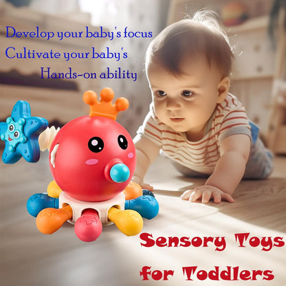 Kaiwatoy® Octopus Silicone Car Activities Travel Sensory Toys for 1~ 2 Year Old
