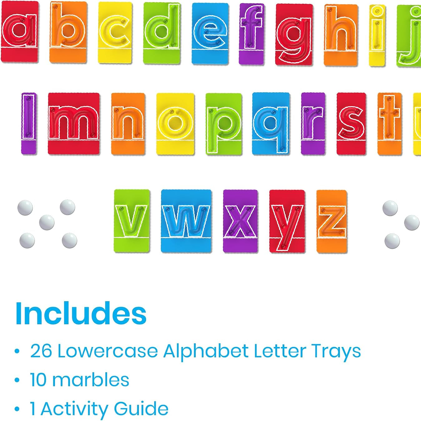 Kaiwatoy® MarbleTracers- Lowercase letters, 24 letter tracking tray