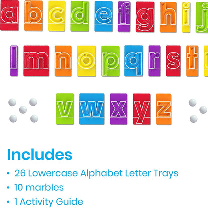 Kaiwatoy® MarbleTracers- Lowercase letters, 24 letter tracking tray