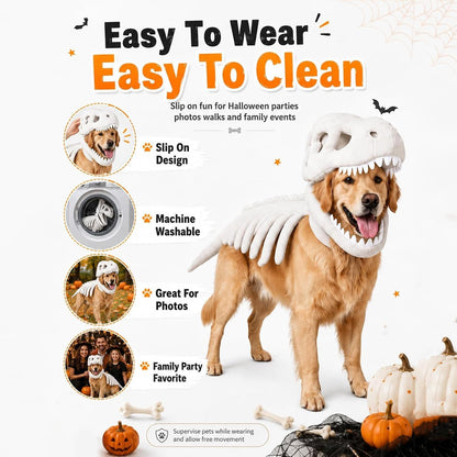 Pet Dinosaur Costume, Dog Dinosaur Skeleton Costume