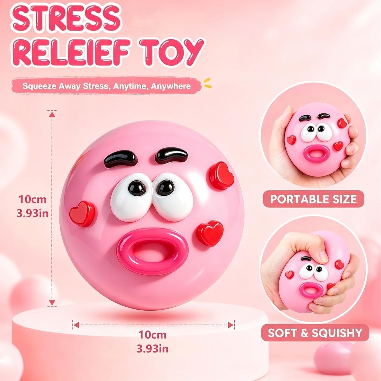 Kaiwatoy® Squishy Fidget Toy, Soft Sensory Toy with Interchangeable Faces