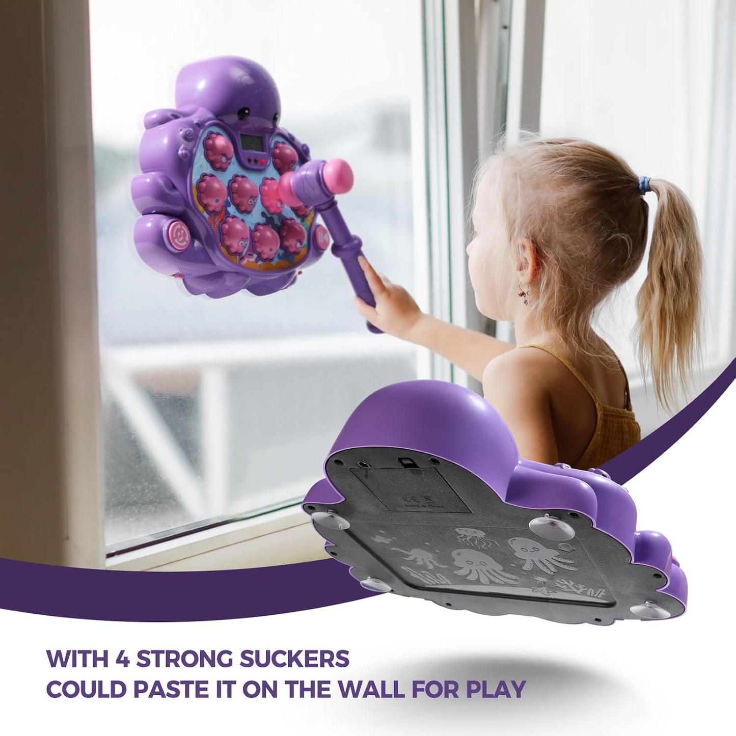 Whack A Mole Flog Octopus Game Toys with Light Sound for Kids Boys Girls, Baby Toy for Early Learning, Birthday for Toddler