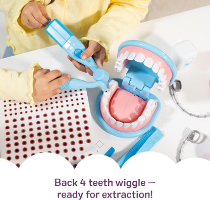 Kaiwatoy® Super Smile Dentist Play Set, 25-Piece Dentist Kit with Oversized Teeth, Large Tools & Accessories, Kids Toys for Girls & Boys 3+