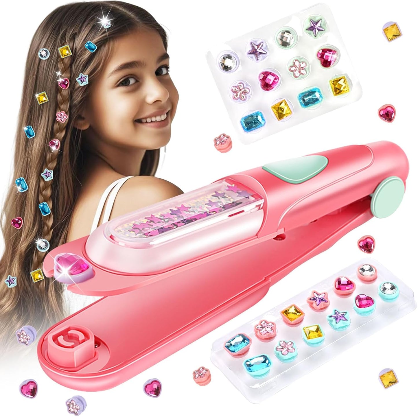 Hair Gem Stamper Kit, Birthday Gifts Toys for Girls Ages 3-12