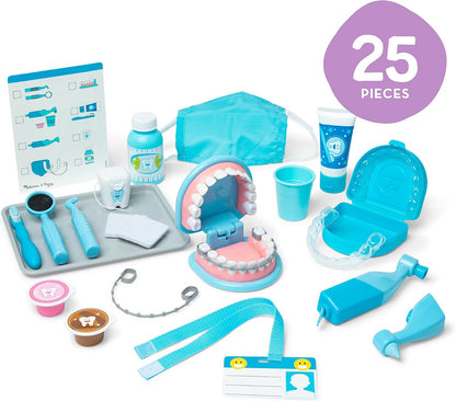 Kaiwatoy® Super Smile Dentist Play Set, 25-Piece Dentist Kit with Oversized Teeth, Large Tools & Accessories, Kids Toys for Girls & Boys 3+