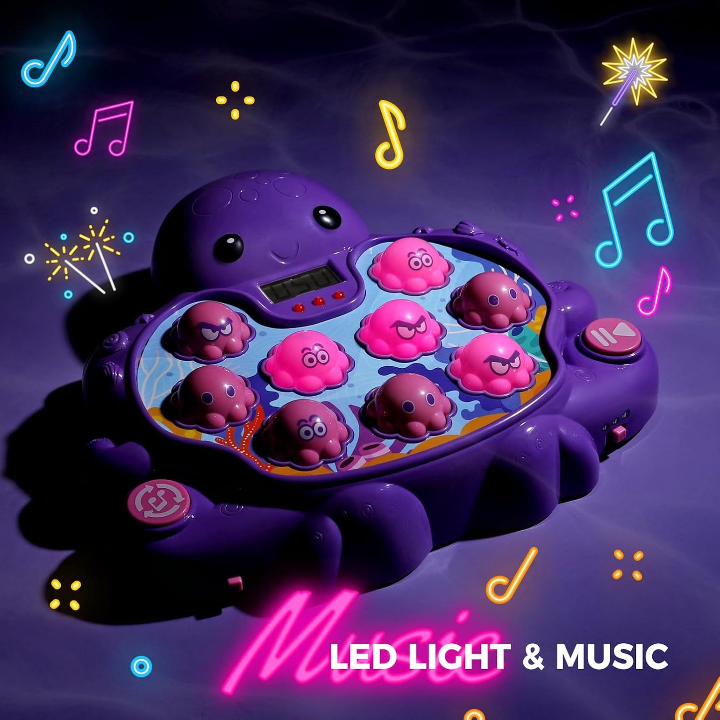 Whack A Mole Flog Octopus Game Toys with Light Sound for Kids Boys Girls, Baby Toy for Early Learning, Birthday for Toddler