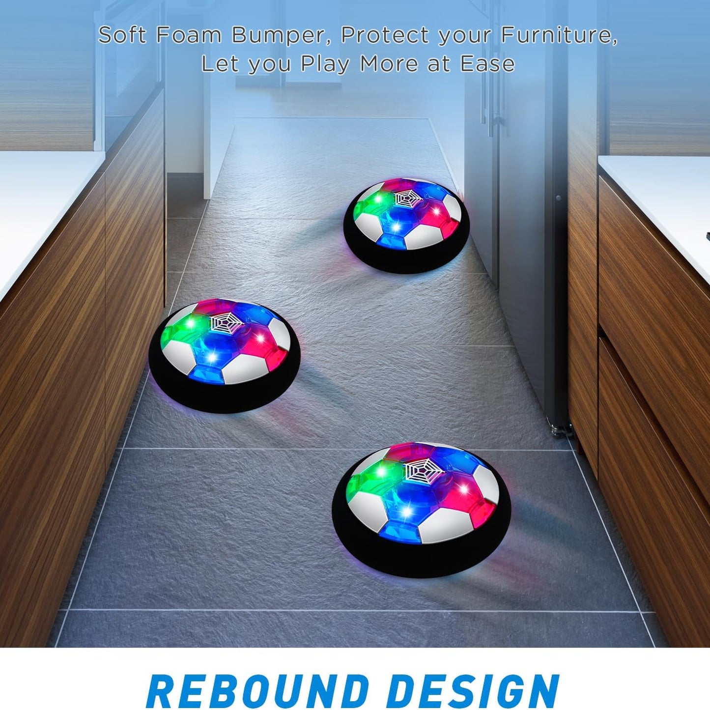 LED Hover Soccer Ball Boy Toys, Light-Up Soccer Ball | Indoor Toy Games, Boy Toys for Age 3-10 Years Old