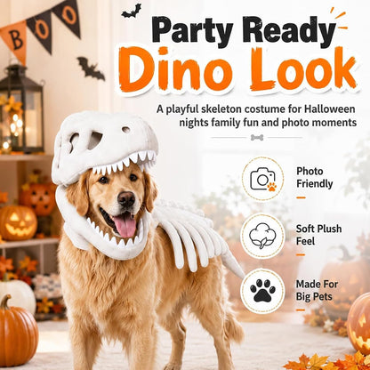 Pet Dinosaur Costume, Dog Dinosaur Skeleton Costume
