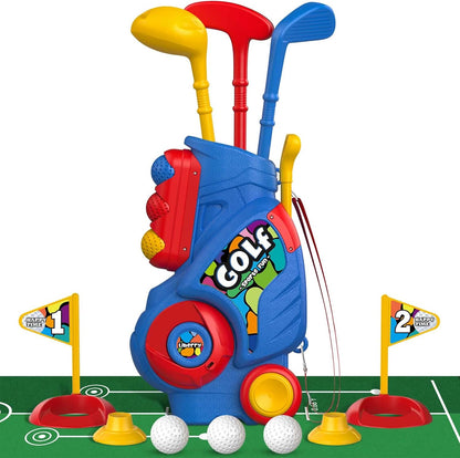 Kaiwatoy® Toddler Golf Club Set – Lightweight Kids Golf Toy with Cart & Shoulder Strap for Ages 1-4