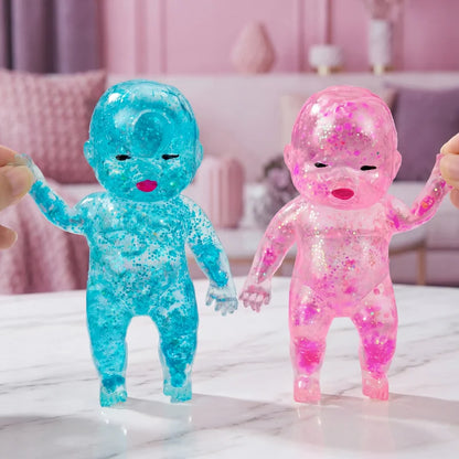Baby Stress Relief Toys, Baby Glitter Squishy Toys for Kids & Adults, Anxiety Relief Fidget,5.9 in