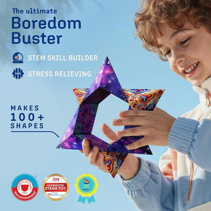 Magnetic Puzzle Cube, Stress Relief Fidget Toy | 100+ Possible Shapes, Sensory Fidget Toy For Adults & Kids
