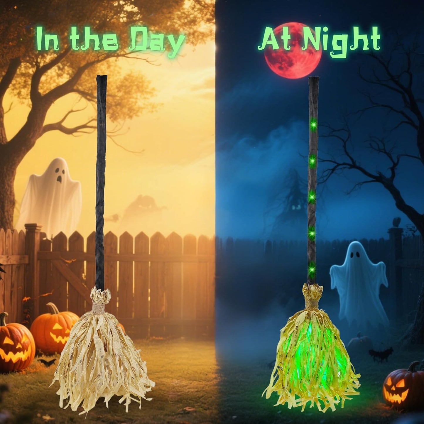 🎃🧹Floating Witch's Broom –Haunted Dancing Moving Broom