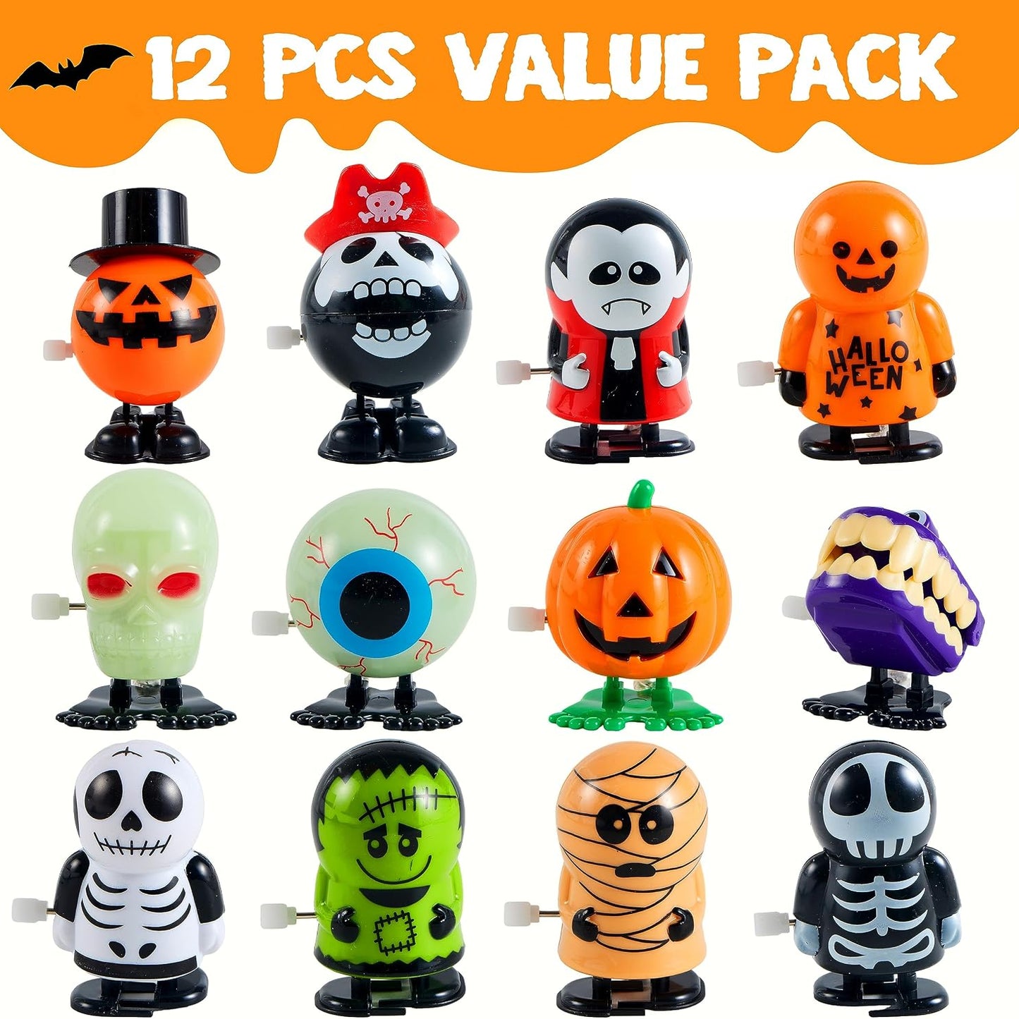 Kaiwatoy® 12-piece children's Halloween stretchy toys, Halloween party gifts