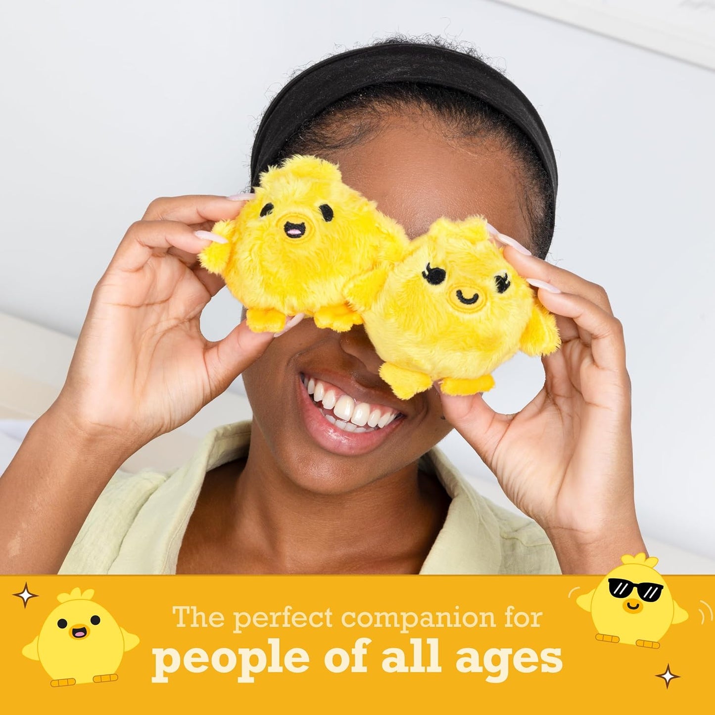 Kaiwatoy® Support Chickies  Great Gift Ideas for Loved Ones of All Ages, Includes 5 Plushies with Carrying Basket