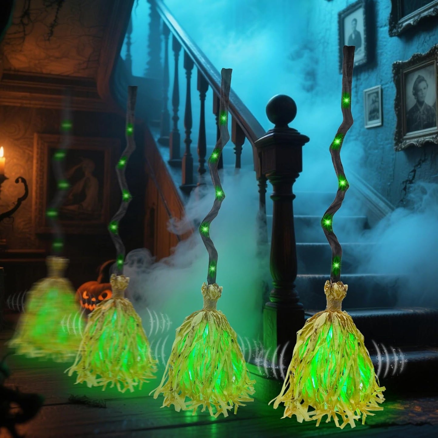 🎃🧹Floating Witch's Broom –Haunted Dancing Moving Broom
