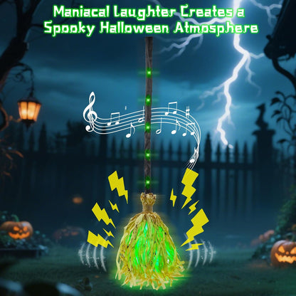 🎃🧹Floating Witch's Broom –Haunted Dancing Moving Broom