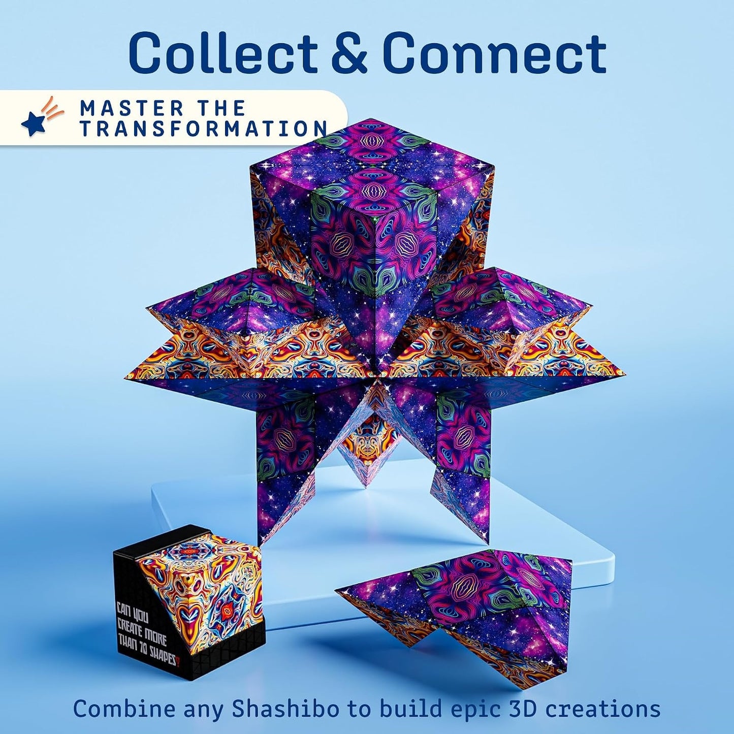 Magnetic Puzzle Cube, Stress Relief Fidget Toy | 100+ Possible Shapes, Sensory Fidget Toy For Adults & Kids