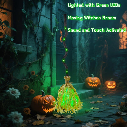 🎃🧹Floating Witch's Broom –Haunted Dancing Moving Broom
