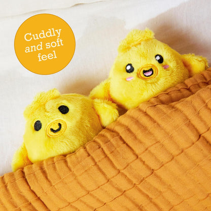 Kaiwatoy® Support Chickies  Great Gift Ideas for Loved Ones of All Ages, Includes 5 Plushies with Carrying Basket