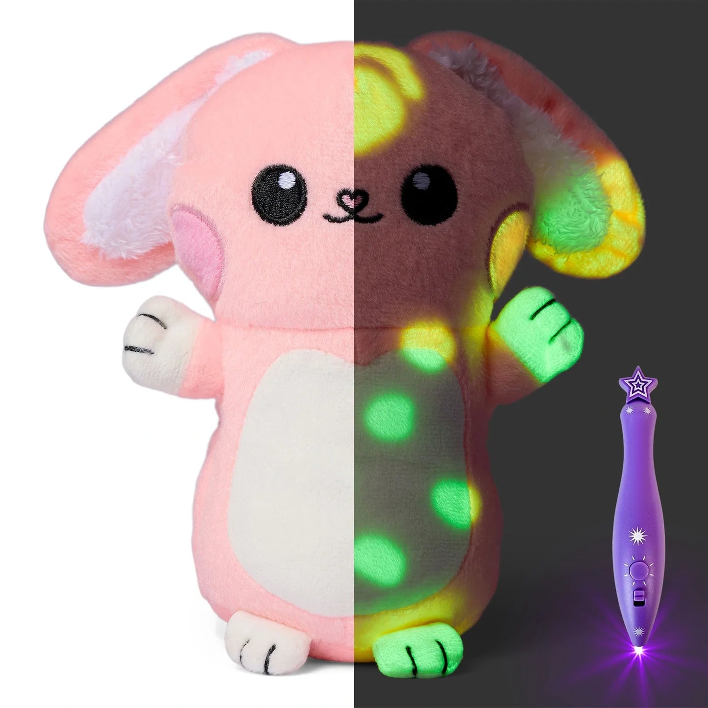 Glow in the Dark Bunny Plush Toy with LED Pen
