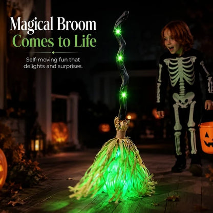 🎃🧹Floating Witch's Broom –Haunted Dancing Moving Broom
