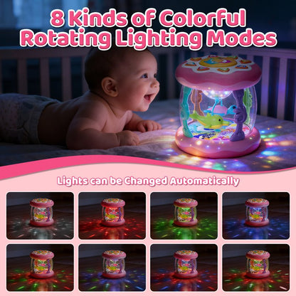 Eight colorful rotating light modes on the ocean drum