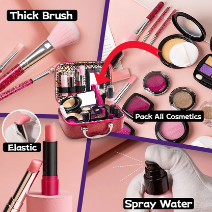 Kaiwatoy®Simulated Makeup Kit for Girls, Play Makeup Set for Kids - Includes Cosmetic Bag for Birthdays and Christmas, Imaginary Makeup Fun for Toddlers and Little Girls Ages 3+