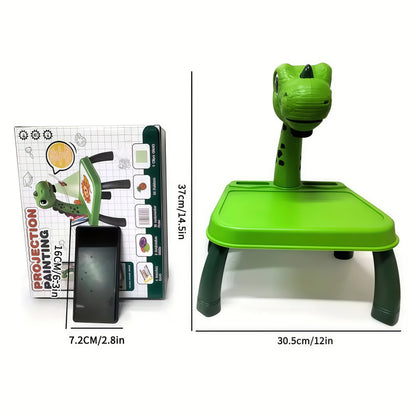 Kaiwatoy® Dinosaur Drawing Projector for Kids, Art and Crafts, Drawing Board with Color Pens, Pencils, Scrapbook, Dinosaur Sticker Book, Ideal Toy for 3+ Year Old Girls & Boys