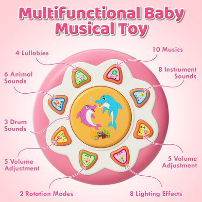 Pink musical drum button and sound mode guide