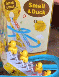 Animated view of the duck staircase and slide in motion